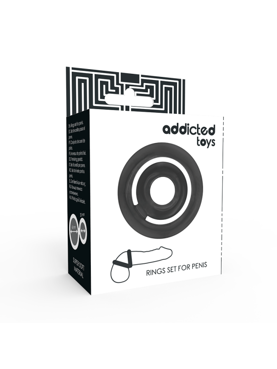 ADDICTED TOYS POTENZ SET ANILLOS PENE NEGRO