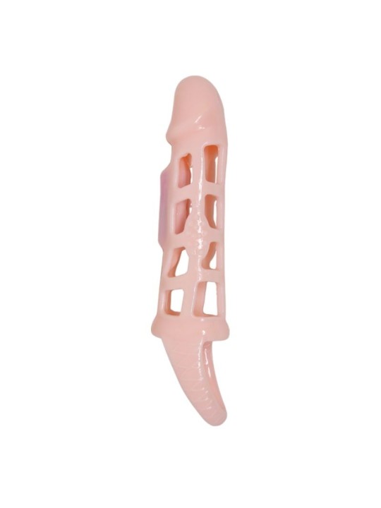 BAILE FUNDA EXTENSORA PENE CON VIBRACION Y STRAP NATURAL 135 CM