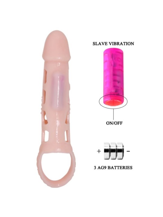 BAILE FUNDA EXTENSORA PENE CON VIBRACION Y STRAP NATURAL 135 CM