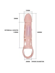 BAILE FUNDA EXTENSORA PENE CON VIBRACION Y STRAP NATURAL 135 CM