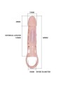 BAILE FUNDA EXTENSORA PENE CON VIBRACION Y STRAP NATURAL 135 CM