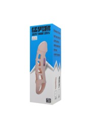 BAILE FUNDA EXTENSORA PENE CON VIBRACION Y STRAP NATURAL 135 CM