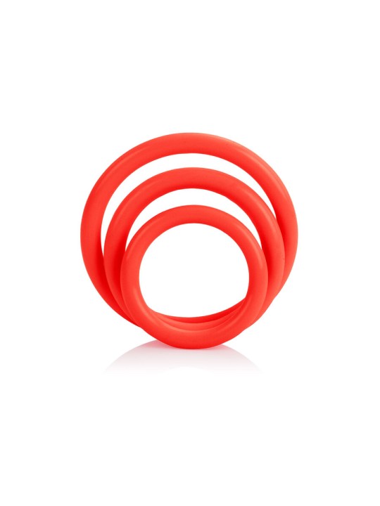 CALEXOTICS SET TRES ANILLAS ERECCION ROJO