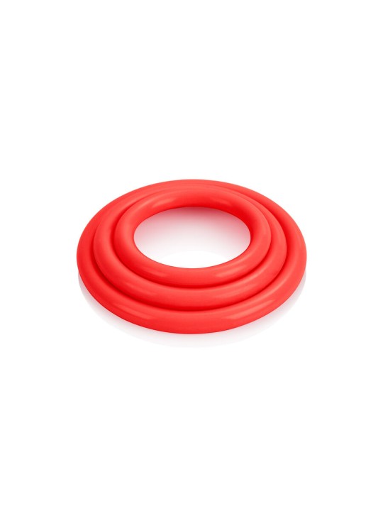 CALEXOTICS SET TRES ANILLAS ERECCION ROJO