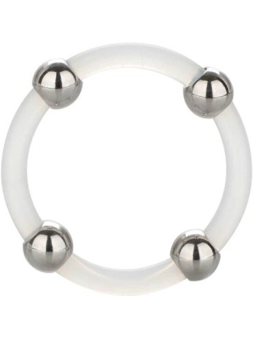 CALEXOTICS ANILLO DE SILICONA CON CUENTAS DE ACERO TALLA L