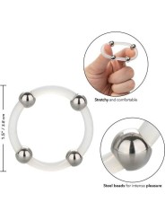 CALEXOTICS ANILLO DE SILICONA CON CUENTAS DE ACERO TALLA L