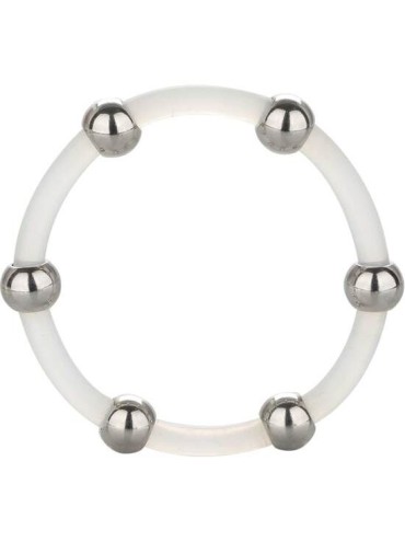 CALEXOTICS ANILLO DE SILICONA CON CUENTAS DE ACERO TALLA XL