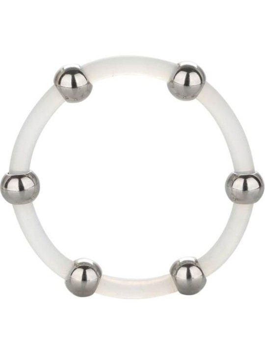 CALEXOTICS ANILLO DE SILICONA CON CUENTAS DE ACERO TALLA XL