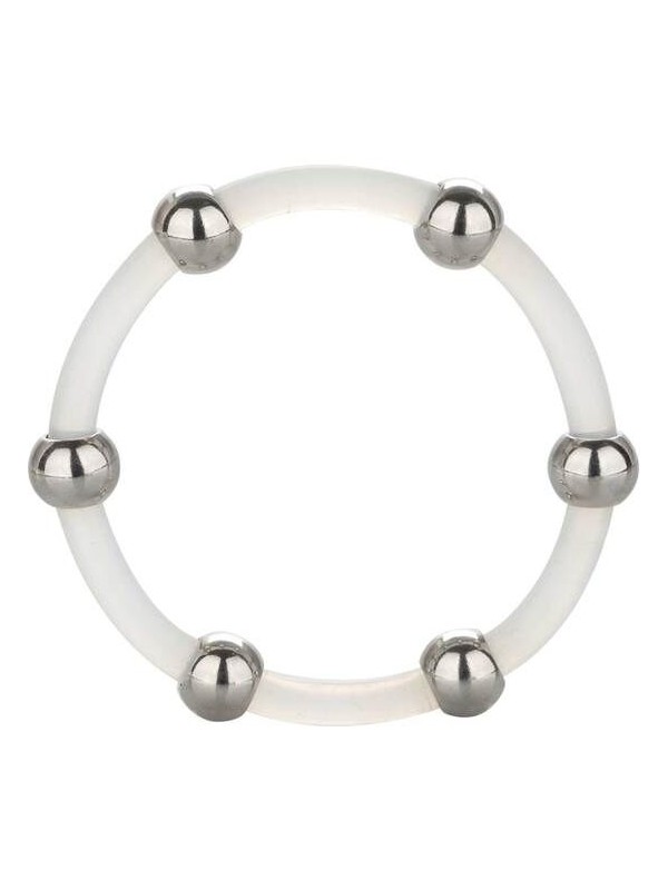 CALEXOTICS ANILLO DE SILICONA CON CUENTAS DE ACERO TALLA XL