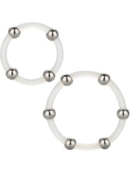 CALEXOTICS KIT DE 2 UDS ANILLO DE SILICONA CON CUENTAS DE ACERO
