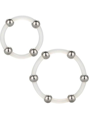 CALEXOTICS KIT DE 2 UDS ANILLO DE SILICONA CON CUENTAS DE ACERO