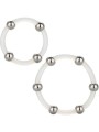 CALEXOTICS KIT DE 2 UDS ANILLO DE SILICONA CON CUENTAS DE ACERO