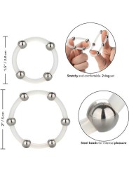 CALEXOTICS KIT DE 2 UDS ANILLO DE SILICONA CON CUENTAS DE ACERO