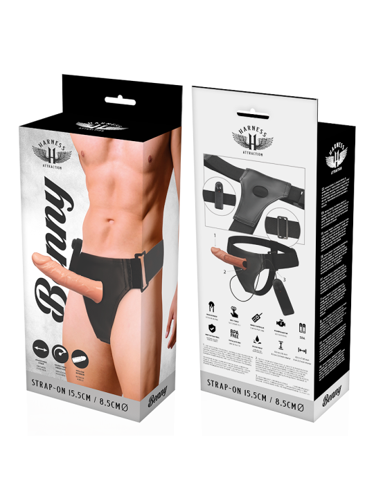 HARNESS ATTRACTION ARNES HUECO BENNY CON VIBRADOR 15 CM O 45 CM