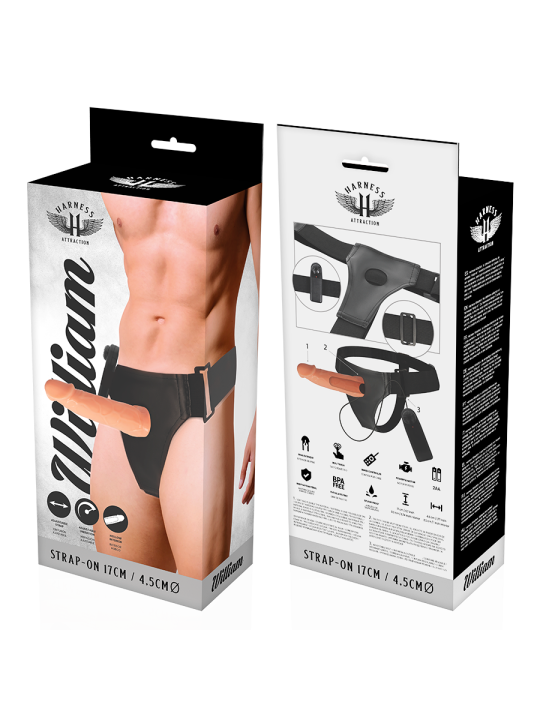 HARNESS ATTRACTION ARNES HUECO WILLIAN CON VIBRADOR 17 CM O 45 CM