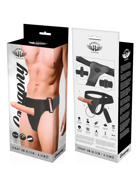HARNESS ATTRACTION ARNES HUECO GREGORY CON VIBRADOR 165 CM O 43 CM
