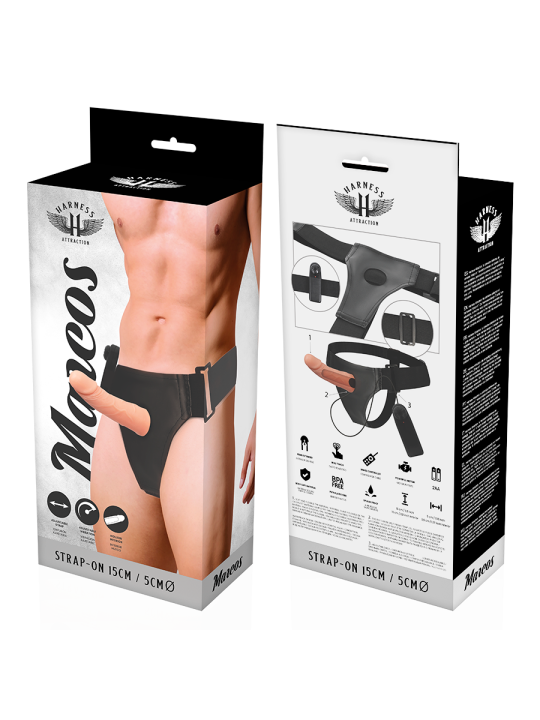 HARNESS ATTRACTION ARNES HUECO MARCOS CON VIBRADOR 15 CM O 5 CM