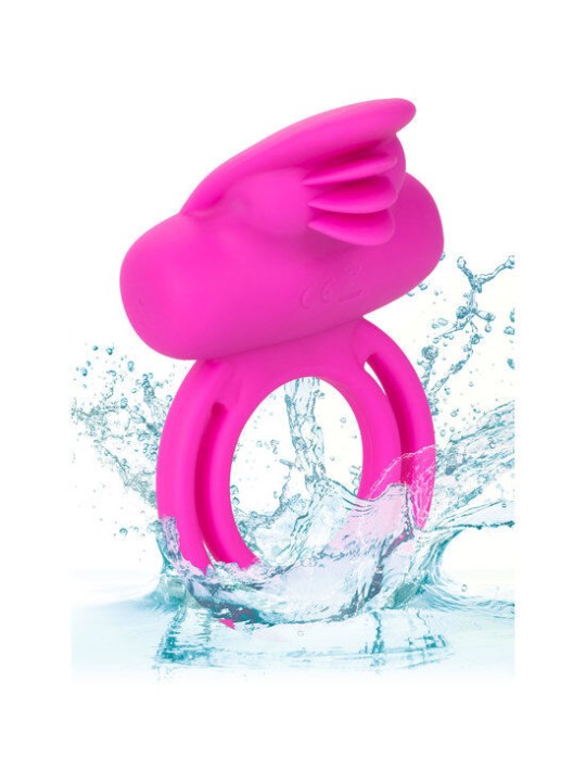 CALEXOTICS DUAL CLIT FLICKER ENHANCER DOBLE ANILLO VIBRADOR DE SILICONA ROSA