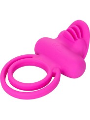 CALEXOTICS DUAL CLIT FLICKER ENHANCER DOBLE ANILLO VIBRADOR DE SILICONA ROSA