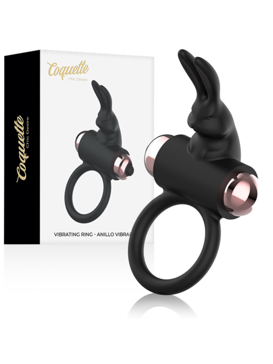 COQUETTE CHIC DESIRE COCK RING ANILLO VIBRADOR NEGRO GOLD