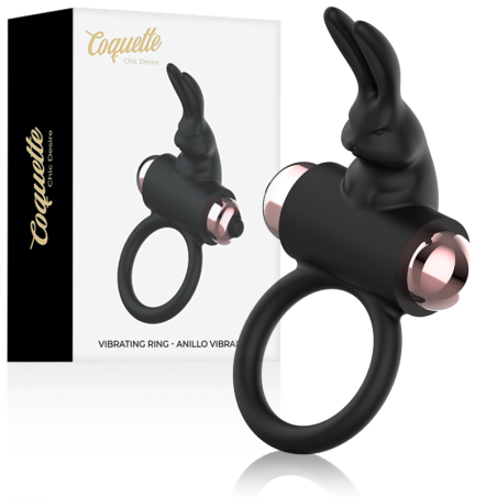 COQUETTE CHIC DESIRE COCK RING ANILLO VIBRADOR NEGRO GOLD