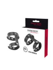 DARKNESS ANILLO PENE Y TESTICULOS AJUSTABLE LEATHER