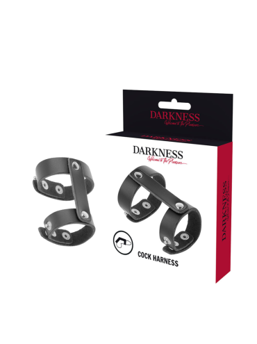 DARKNESS ANILLO PENE Y TESTICULOS AJUSTABLE LEATHER