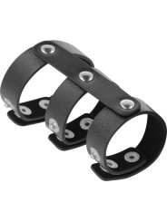 DARKNESS ANILLO DOBLE PENE Y TESTICULOS AJUSTABLE LEATHER