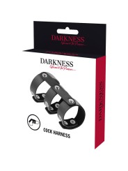 DARKNESS ANILLO DOBLE PENE Y TESTICULOS AJUSTABLE LEATHER