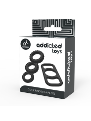 ADDICTED TOYS SET 4 ANILLOS SILICONA PARA EL PENE