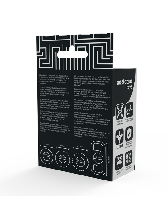 ADDICTED TOYS SET 4 ANILLOS SILICONA PARA EL PENE