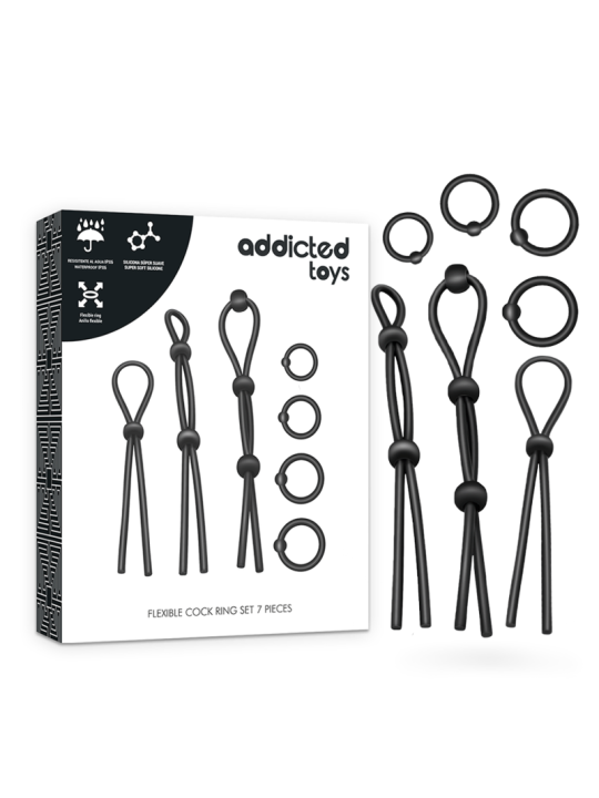 ADDICTED TOYS KIT DE 7 ANILLAS SILICONA FLEXIBLE ADDICTED TOYS KIT DE 7 ANILLAS SILICONA FLEXIBLE