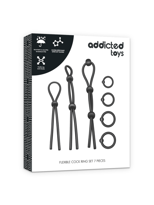 ADDICTED TOYS KIT DE 7 ANILLAS SILICONA FLEXIBLE