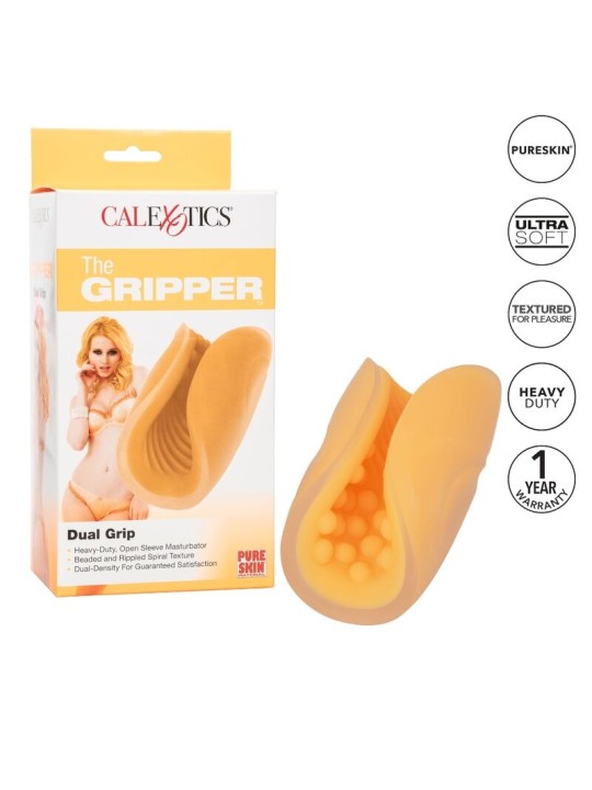 CALEXOTICS BEADED GRIP MASTURBADOR TEXTURADO NARANJA