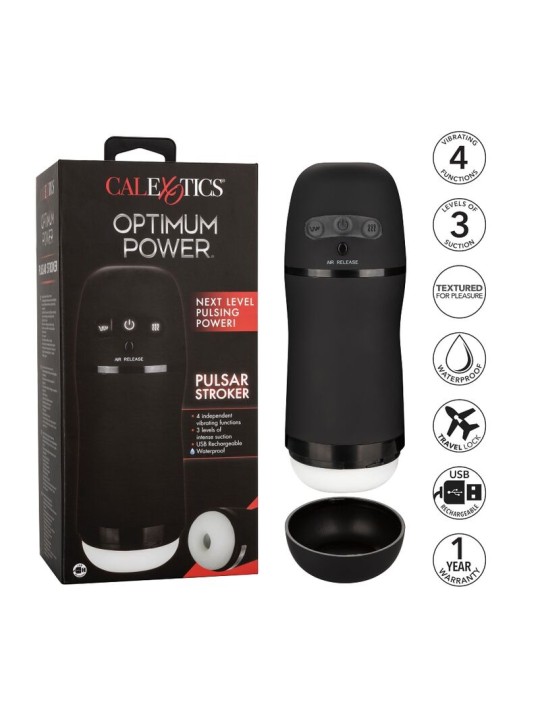 CALEXOTICS OPTIMUM POWER MASTURBADOR CON VIBRACION Y ONDAS ESTIMULADORAS