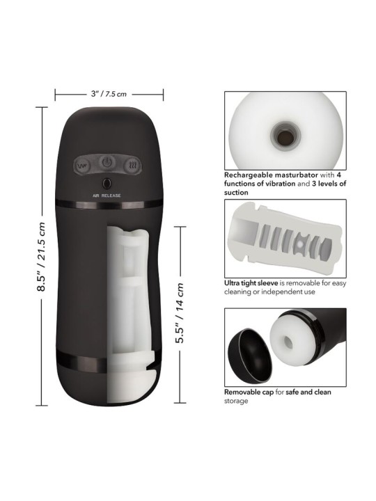 CALEXOTICS OPTIMUM POWER MASTURBADOR CON VIBRACION Y ONDAS ESTIMULADORAS