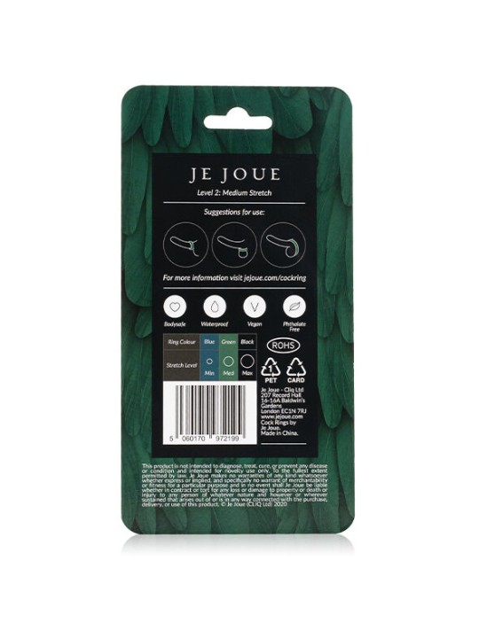 JE JOUE ANILLO SILICONA VERDE ESTRANGULAMIENTO MEDIO