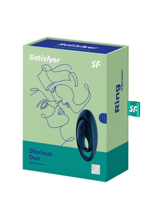 SATISFYER GLORIOUS DUO ANILLO VIBRADOR AZUL