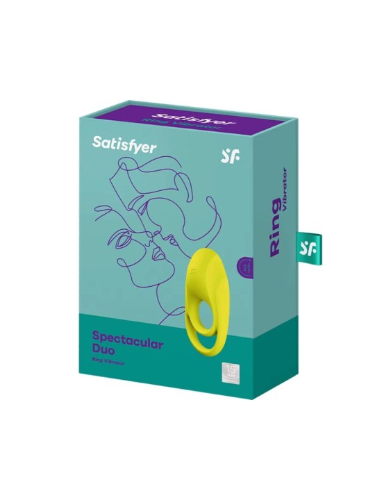SATISFYER SPECTACULAR DUO ANILLO VIBRADOR AMARILLO