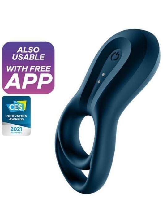 SATISFYER EPIC DUO ANILLO VIBRADOR APP AZUL