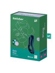 SATISFYER EPIC DUO ANILLO VIBRADOR APP AZUL