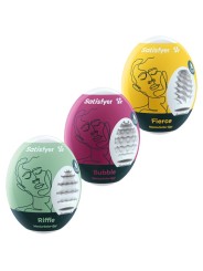 SATISFYER 3 HUEVOS MASTURBADORES RIFFLE BUBBLE FIERCE