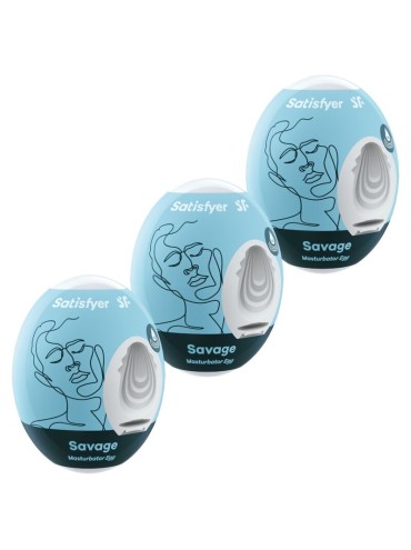 SATISFYER 3 HUEVOS MASTURBADORES SAVAGE