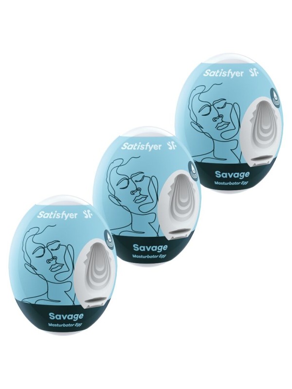 SATISFYER 3 HUEVOS MASTURBADORES SAVAGE