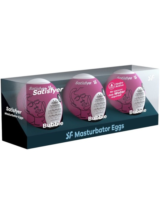 SATISFYER 3 HUEVOS MASTURBADORES BUBBLE