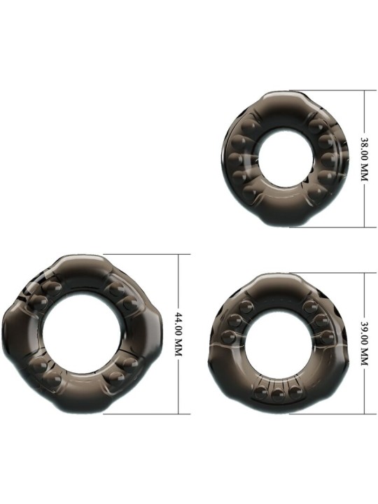 BAILE COCK RINGS YVONNE SET 3 ANILLOS PENE