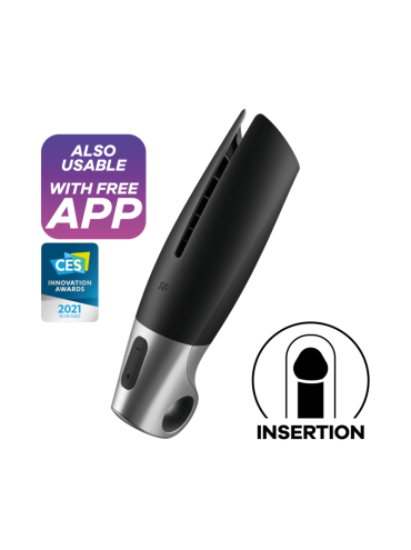 SATISFYER POWER MASTURBATOR NEGRO Y PLATA