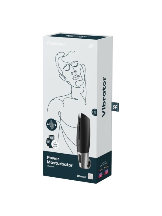 SATISFYER POWER MASTURBATOR NEGRO Y PLATA