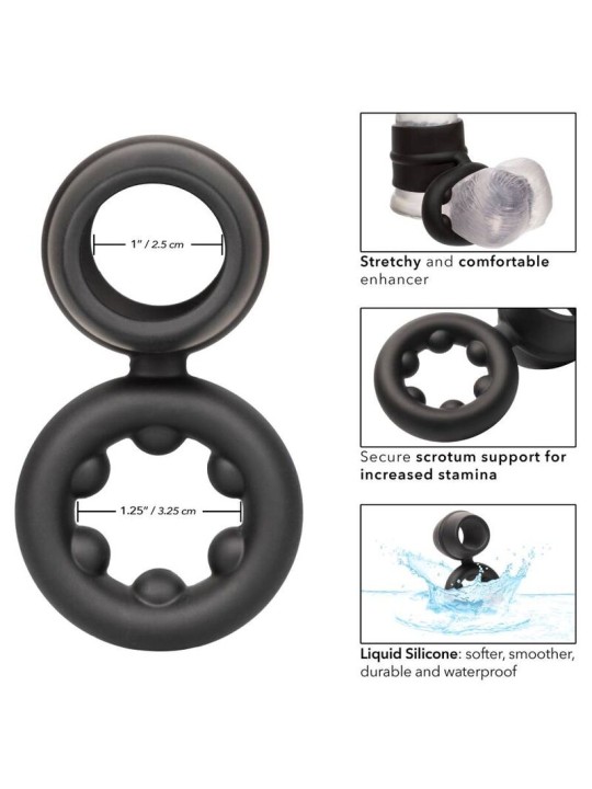 CALEXOTICS ALPHA DUAL MAGNUM RING NEGRO