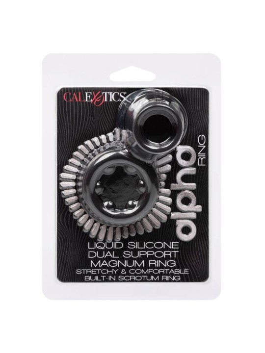 CALEXOTICS ALPHA DUAL MAGNUM RING NEGRO